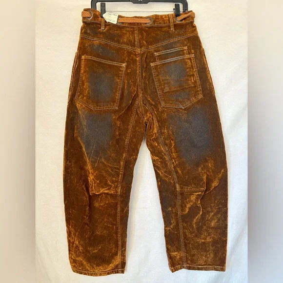 Free People Moxie Burnt Rust Barrel Pants